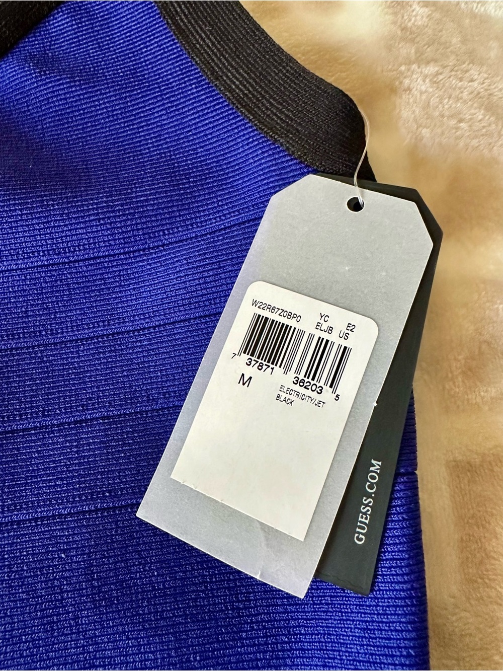 Guess Royal Blue and Black Halter Body-con Mini Dress - Picture 5 of 7